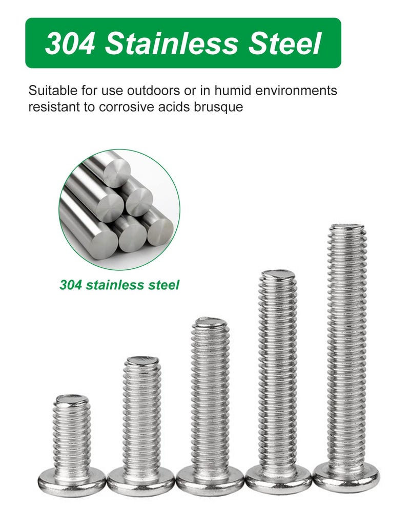 Allwin M6 x 30 MM Bolts - 10 Pcs Flat Head Hex Socket Cap Screws Bolts for Crib,Chairs and Furniture,etc - 304 Stainless Steel - with Allen Wrench,Bed Hardware Replacement - Image 4